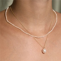 Collier ras-de-cou pour femme Gemnel, bijoux minimalistes pour filles, plaqué or, mini perle d'eau douce irrégulière