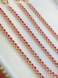 Xinfly Solid 18K Gold <b>Ruby</b> <b>Bracelet</b> Low MOQ 1pc Ready to Ship Everyday Wear Fine Jewelry for Women - Product Image 2
