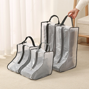 Bolsas transparentes para guardar zapatos con cremalleras, cubierta a prueba de humedad y polvo, tipo de compresión de forma rectangular para almacenamiento de botas - Product Image 1