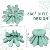 Coussin décoratif en peluche douce de 17,7 pouces, en forme de plante 3D, cousu à la main, style fleur, pour chambre à coucher et décoration intérieure, plante en peluche personnalisée