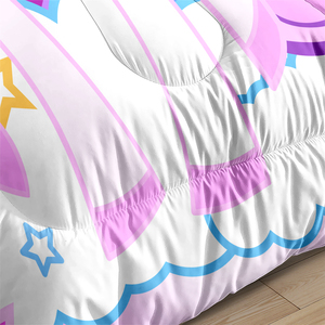 3 Piece Ultra Soft Kids Girls Unicorn Comforter Set Queen Twin Full Size Micro Alternative <strong>Quilted</strong> <strong>Bedding</strong> 2 Pillowcases 400TC - Product Image 3