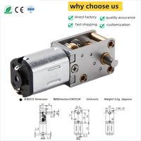 N20 Mini moteur DC Couple élevé et faible bruit 18*12 Réducteur à vis sans fin 90 degrés 1812 Angle droit Construction à aimant permanent