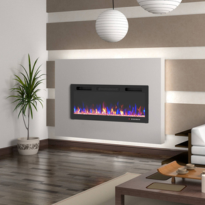 Cheminée électrique murale de 30 pouces avec 12 couleurs de flamme réaliste, chauffage 750W, minuterie programmable 12 heures, pour usage hôtelier - Product Image 6