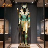 D & Z Art Group Statue d'Anubis en bronze coulé d'art ancien égyptien d'extérieur personnalisé pour la décoration de jardin ou la présentation de musée