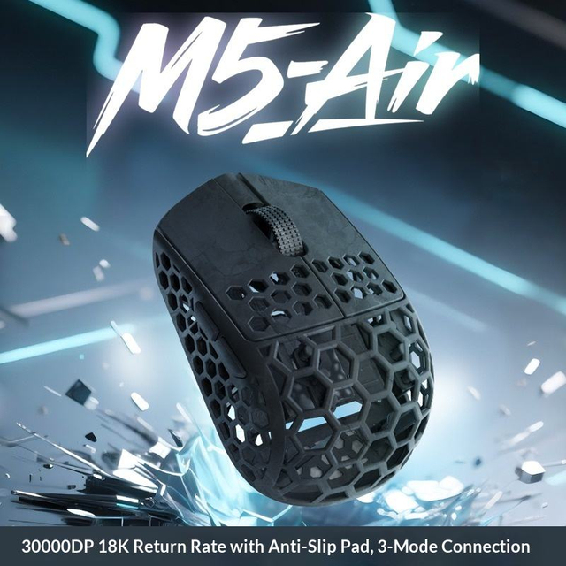 Darmoshark M5 Air V2 Forged Carbon Fiber Gaming Mouse 30g Lightweight Tri Mode 2.4G Wired 8KHz PAW3950 Finger Esports Mouse