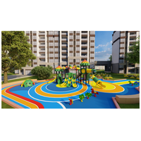 Aire de jeux extérieure en plastique à grande échelle bon marché pour enfants garderie parc public aire de jeux commerciale