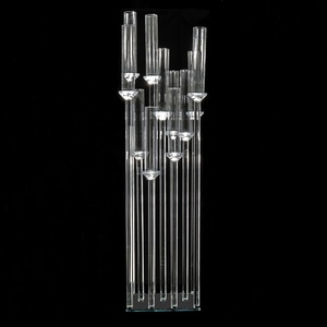 MH-Y033 <span class=keywords><strong>11</strong></span> brazos candelabro con titular de la Copa de cristal titular de la vela para candelabro boda decoración - Product Image 1