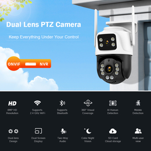 Hot ngoài trời dual-ống kính không dây IP an ninh CCTV PTZ dome camera 6MP ai phát hiện con người liên kết báo động IP Wifi icsee PTZ camera - Product Image 6