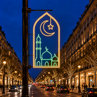 Grüner Eid-Festival-Schriftzug-Bogen, weißer Mond, Stern, Moschee-Kuppel, LED-Lichterkette, Ramadan-Stangenmotivleuchte für den Außenbereich, IP65