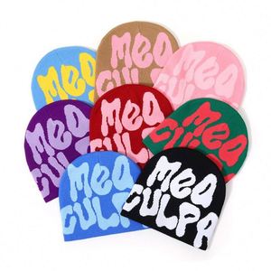 2025 Factory Custom Bulk Outdoor Colored Jacquard Knit Cuffless <b>Winter</b> Dome Beanie <b>Hat</b> - Product Image 2