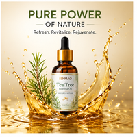 Huile d'arbre à thé pure et naturelle, d'origine végétale ; élimine l'acné et contrôle le sébum ; adaptée aux soins de la peau et à une maison saine.