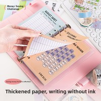 Carnet à feuilles mobiles en similicuir PU croco A6 For Explosions avec enveloppe à monnaie - Cadeau économique