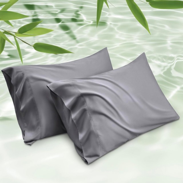 Custom Luxury Bamboo Cooling Pillowcases Eco-friendly Cushion Cover Breathable Silky Soft Cool Pillow Case for Summer