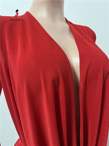 C0222-Nuovo Abito Sexy Mini Bodycon Trendy con Scollo a V Profondo, <span class=keywords><strong>Maniche</strong></span> <span class=keywords><strong>Lunghe</strong></span> in Rete e Schiena Scoperta per Donna, Stile Streetwear - Product Image 6