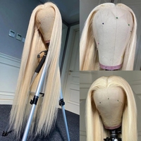 Peluca frontal de encaje transparente 613, cabello humano brasileño 613 Rubio, 40 pulgadas, cabello virgen 613, gran oferta