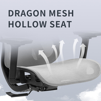 Chaise de bureau ergonomique à dossier haut avec appui-tête et accoudoirs 3D Chaise de bureau en maille à la maison Coussin épais Chaise d'ordinateur