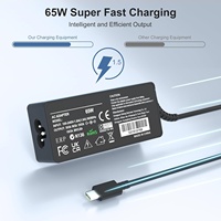Cargador USB-C PD de 65 W, Adaptador de Corriente de Escritorio para Portátil Chromebook MSI Prestige Summit Modern Claw, Cargador Rápido USB C de 65 W