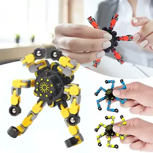 Wholesalediy Vervorming Fidget Spinner Stress Zintuiglijke Vent Keten Robot Mechanische Spinning Roterende Speelgoed Voor Kinderen