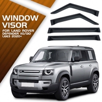 Protectores de Ventanas Laterales Contra Lluvia para Land Rover Defender 110 130 L663 2020+, 4 Piezas, Deflectores de PC con Franja Cromada