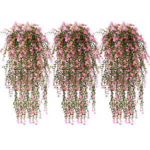 <b>Artificial</b> <b>Hanging</b> <b>Flower</b> <b>Basket</b> Red Camellia 77 In Indoor Outdoor Wedding Decoration Plastic High Simulation - Product Image 2