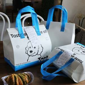 ถุงส่งอาหารแบบไม่ถักทอ บุฟอยล์อะลูมิเนียม บรรจุภัณฑ์เก็บความร้อนแบบใช้แล้วทิ้ง สำหรับร้านอาหาร น้ำผลไม้ กาแฟ เค้ก ถุงใส่กลับบ้าน - Product Image 3