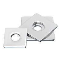 Rondelle plate en acier inoxydable 18-8 avec finition zinc, forme carrée, style cale fendue à dents internes et externes