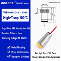 Capteur de proximité inductif résistant à la chaleur Domenzi M30, sortie NPN NO, 10 mm, IP67, pour l'automatisation industrielle et les lignes de production