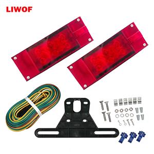 12V LED Submersible Trailer Tail Lights | <strong>Low</strong> <strong>Profile</strong> Waterproof Brake Turn Signal Lamps for Boat RV Marine Trailers - Product Image 1