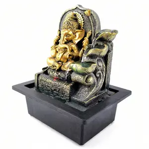 Gran oferta, fuente de agua de Buda, fuente de agua de mesa interior, estatuilla de dios elefante, estatua de Ganesh