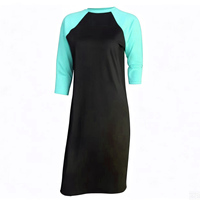 Robe de bain longue à manches courtes avec short intégré, jupe de bain modeste longueur genou pour la vie à la plage