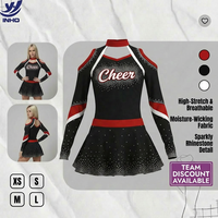 Uniformes de Porristas al Por Mayor, OEM, Spandex, Poliéster, Transpirables, Duraderos y Cómodos para Equipos Escolares