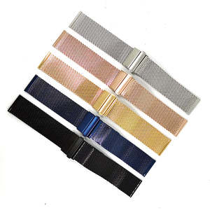 12 14 16 18 20 22mm Nouveau Design Maille Milanaise À Dégagement Rapide En Acier Inoxydable <span class=keywords><strong>Bracelet</strong></span> De Montre <span class=keywords><strong>Bracelet</strong></span> - Product Image 4