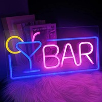 Enseigne néon LED personnalisée pour bar à cocktails, verre à martini, bar, pub, salle Tiki, décoration murale intérieure, à intensité variable USB, publicité commerciale