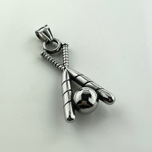 316L Stainless Steel Fashion Jewelry Sports New Style <b>Baseball</b> Sports Pendant Stainless Steel <b>Baseball</b> <b>Bat</b> Necklace - Product Image 1