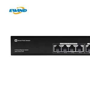 Nhà Máy bán hàng trực tiếp <span class=keywords><strong>4</strong></span> + 2 cổng mạng Thiết bị chuyển mạch thương mại 3 trong 1 PoE chuyển đổi 100Mbps PoE chuyển đổi cho các điểm truy cập và IP Camera - Product Image 2