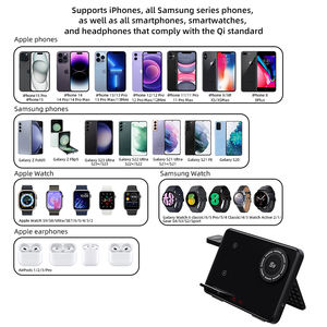 Estación de carga inalámbrica rápida 4 en 1 plegable de 15W <span class=keywords><strong>con</strong></span> lámpara PD y QC3.0 Compatible <span class=keywords><strong>con</strong></span> <span class=keywords><strong>iPhone</strong></span> Apple Watch <span class=keywords><strong>AirPods</strong></span> - Product Image 2
