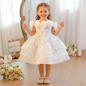 Vestito da Principessa <span class=keywords><strong>Rosso</strong></span> con Paillettes per Bambine, Abito Formale Tutu per Feste di Compleanno, Abbigliamento per Bambine di 1 Anno - Product Image 4