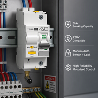 Disjoncteur intelligent WiFi Tuya RCCB/MCB 1P-4P 10A-63A 220V/380V avec contrôle à distance par application, verrouillage manuel, capacité de coupure 6kA, certifié CE