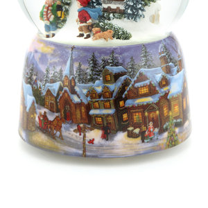 Décoration de globe de neige d'eau de couronne de résine rotative musicale d'arbre de Noël - Product Image 4