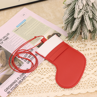 Porte-clés Pendentif Sac en Cuir PU RR, Breloque Chaussette de Noël, Décoration Festive Bonhomme de Neige, Cadeaux de Noël