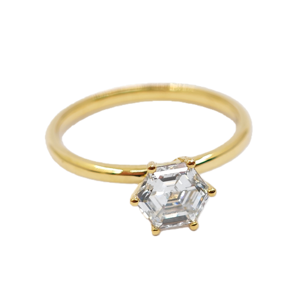 Bague de fiançailles UM Jewelry en or massif 18 carats avec diamant de laboratoire, sertie de griffes, pour unisexe/hommes/femmes, idéale pour le quotidien, les fêtes et les mariages - Product Image 3