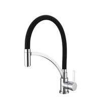 Robinet de cuisine moderne à poignée unique, chromé, à poser sur le plan, avec eau chaude/froide
