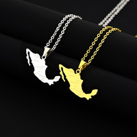 2025 Großhandel Custom Logo Metall Edelstahl New Mexico Map Halskette