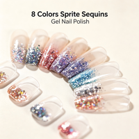 Ensemble de vernis à ongles en gel UV LED holographique français à paillettes, 8 couleurs, non toxique, végétalien, emballage en bouteille écologique pour