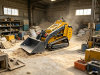 Mini Skid Steer Loader Diesel 25HP Tipe Walk Behind Desain Kompak Bersertifikasi CE Siap Pakai dengan Attachment