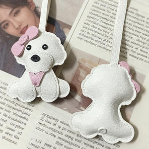 Pendentif chien Border Collie en cuir PU avec longue sangle, porte-clés chiot, chien <span class=keywords><strong>Bichon</strong></span>, <span class=keywords><strong>Labrador</strong></span> Retriever pour breloques de sac - Product Image 2