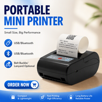 Mini Impresora Térmica Inalámbrica Bluetooth Portátil para Recibos y Códigos de Barras, Compatible con Android e iOS, con Batería