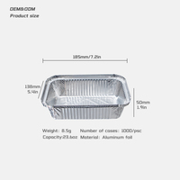 Conteneur en aluminium de 700 ml, barquette en aluminium de qualité alimentaire, anti-fuite, boîte à lunch en aluminium