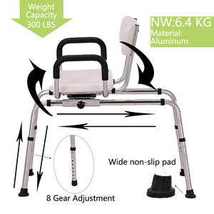 Ajustement à 360° °   Chaise <span class=keywords><strong>de</strong></span> douche pivotante et coulissante, banc <span class=keywords><strong>de</strong></span> transfert pour baignoire, chaise <span class=keywords><strong>de</strong></span> <span class=keywords><strong>bain</strong></span> antidérapante, robuste, capacité 350 LBS, siège <span class=keywords><strong>de</strong></span> sécurité idéal pour personnes âgées - Product Image 2