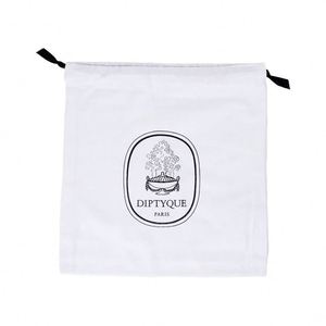 Bolsa de Lona con Cordón y Estampado Personalizado, Ecológica, Color Natural, a Prueba de Polvo, con Cintas Negras - Product Image 5